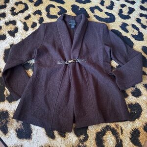 CYNTHIA ROWLEY chocolate brown WOOL jacket
Size L